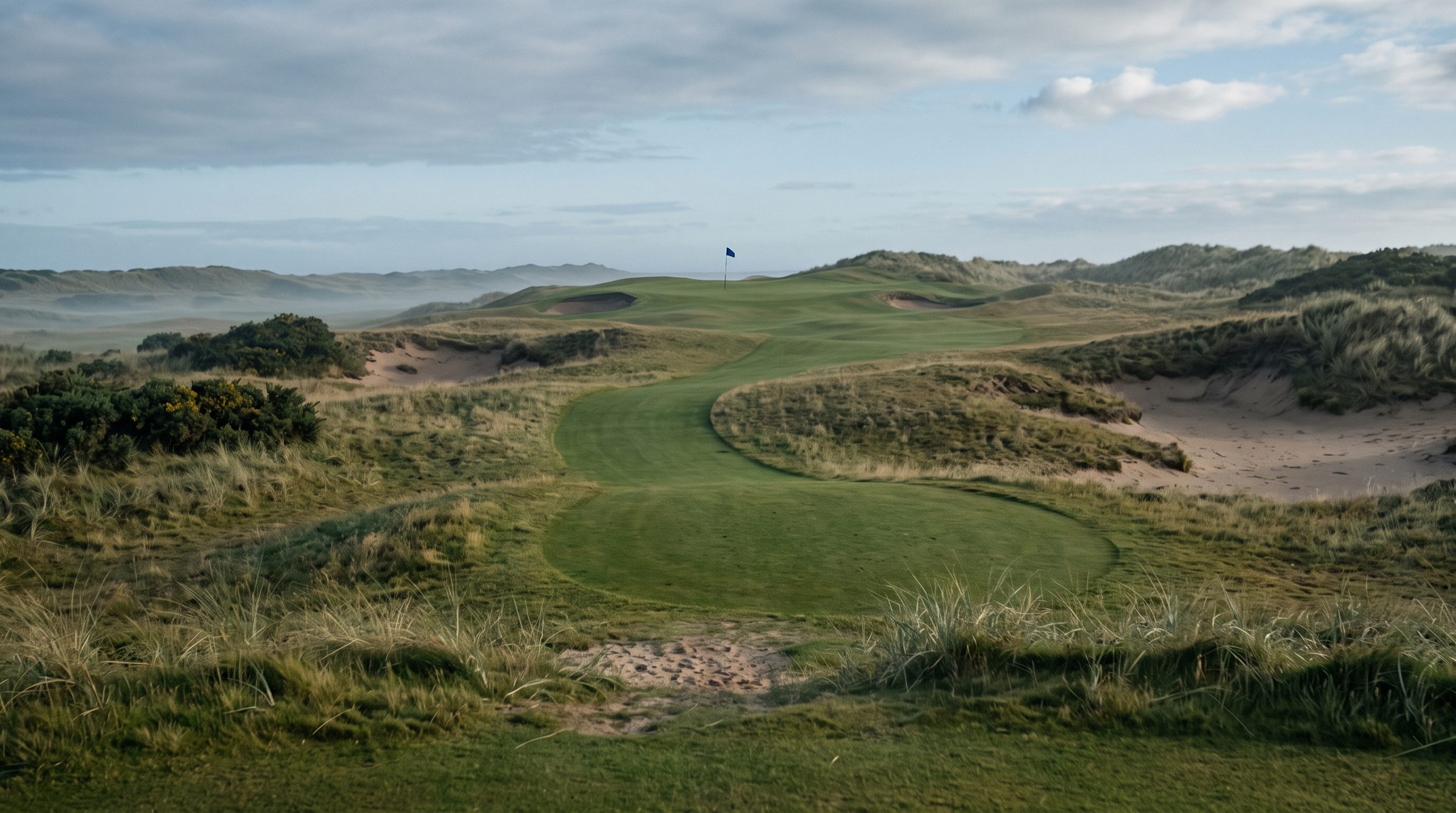 Back nine fairway at dusk