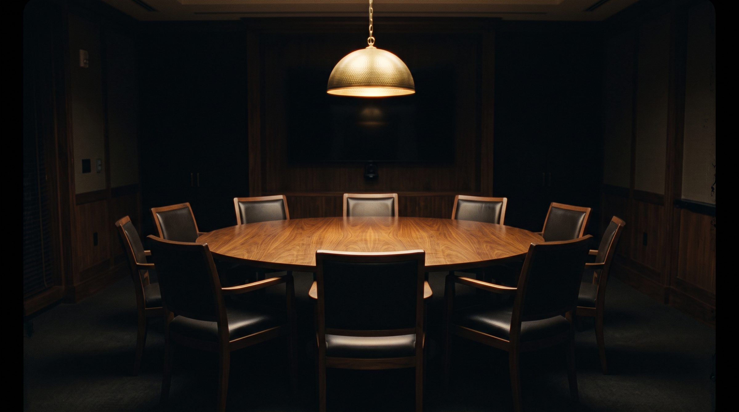 Walnut table set with nine chairs